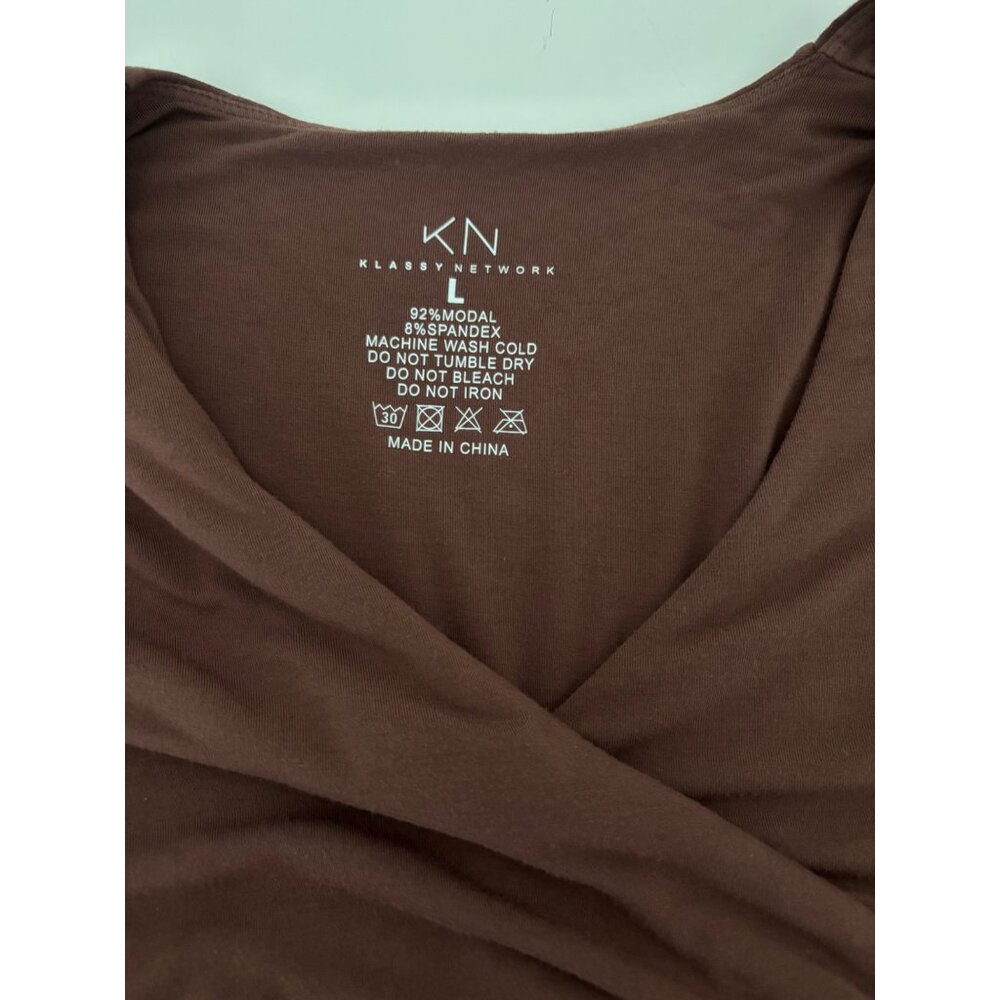 Klassy Network Top Large Deep V-Neck Cropped Wrap Y2K Dark Academia Street Style - Picture 4 of 13